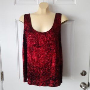 ONYX NITE Black With Red Sparkle Evening Top Sz 3X